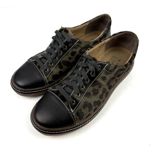 Spring Step Shoes - Spring Step L'Artiste Libbi Leopard Shoes 39 Whimsical Lace Up Animal Hair